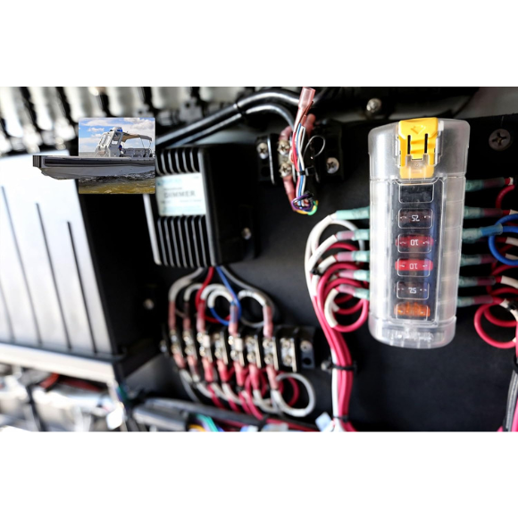 Blue Sea Systems 5035 ST Blade Fuse Block 6 Circuit Independent with Cover