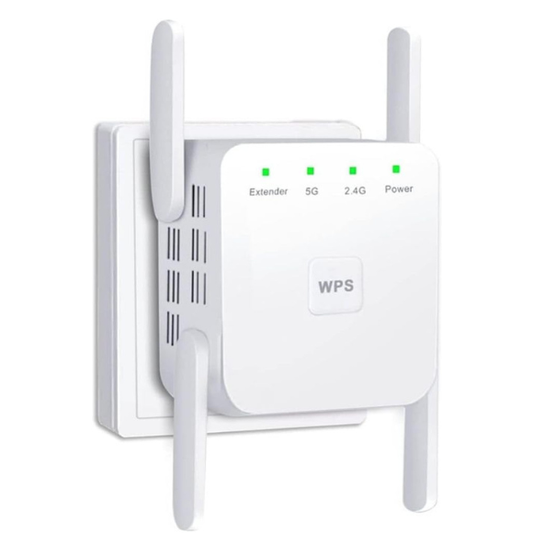 WiFi Extender 1200Mbps Dual-Band – WiFi Repeater & Signal Booster with Ethernet Port, Covers up to 4500 Sq. Ft & 35 Devices, Easy Setup