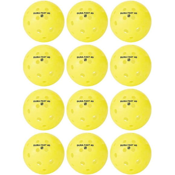12 Pieces Dura Fast 40 Pickleballs | Outdoor Pickleball Balls