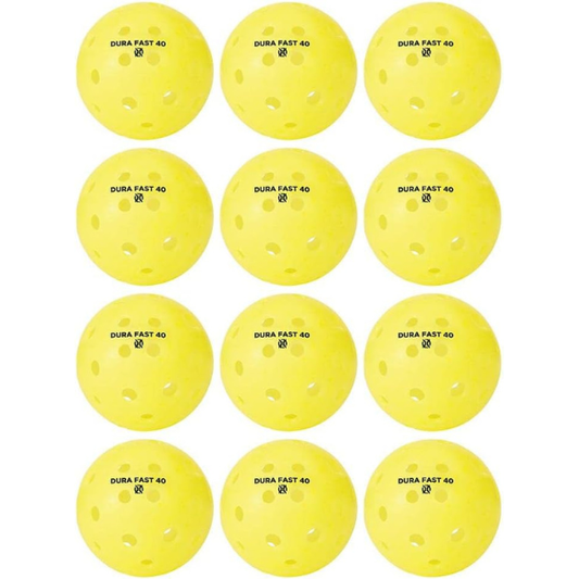 12 Pieces Dura Fast 40 Pickleballs | Outdoor Pickleball Balls