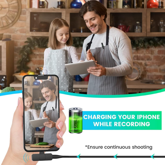 3 in 1 Wireless Clip-on Microphones for iPhone, Camera, Android, iPad, Mini Microphone Video Recording