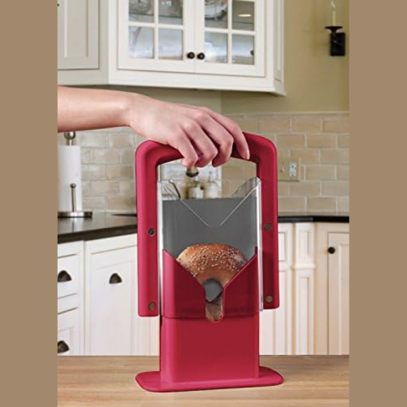 Hoan The Original Bagel Guillotine Universal Slicer, 9.25-Inch, Red