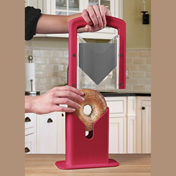 Hoan The Original Bagel Guillotine Universal Slicer, 9.25-Inch, Red
