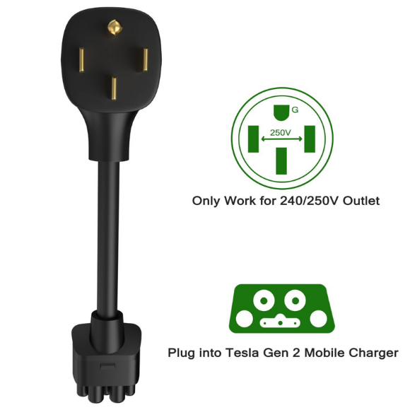 Tesla NEMA 14-50 Gen II Mobile Connector Smart Adapter