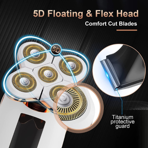 2-in-1 Electric Razors for Women, Wet/Dry 5D Razor & Hair Trimmer