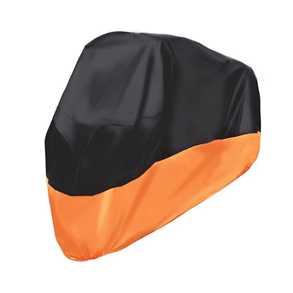 NEW Black and Orange Waterproof Motorcycle Cover XXXL116" Fits Large Cruisers And Touring Bikes