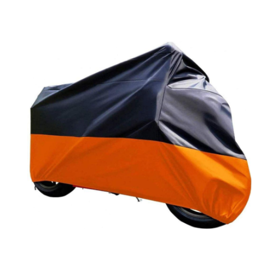 NEW Black and Orange Waterproof Motorcycle Cover XXXL116" Fits Large Cruisers And Touring Bikes