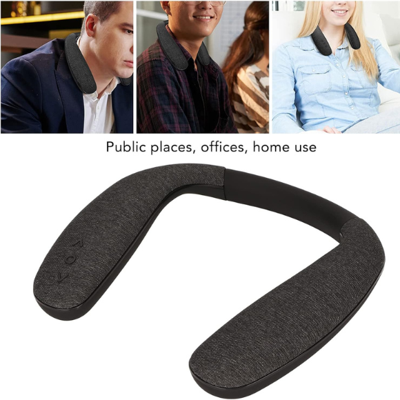 Neckband Bluetooth Speaker, Cordless Wearable Neck Speaker with Microphone