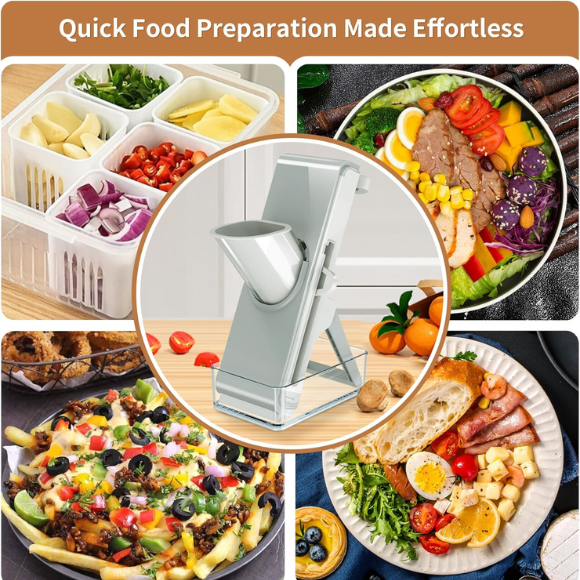 Adjustable Stainless Steel Vegetable Slicer & Chopper – Multifunctional Safe Dicer for Home & Commercial Use