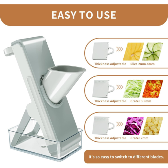 Adjustable Stainless Steel Vegetable Slicer & Chopper – Multifunctional Safe Dicer for Home & Commercial Use
