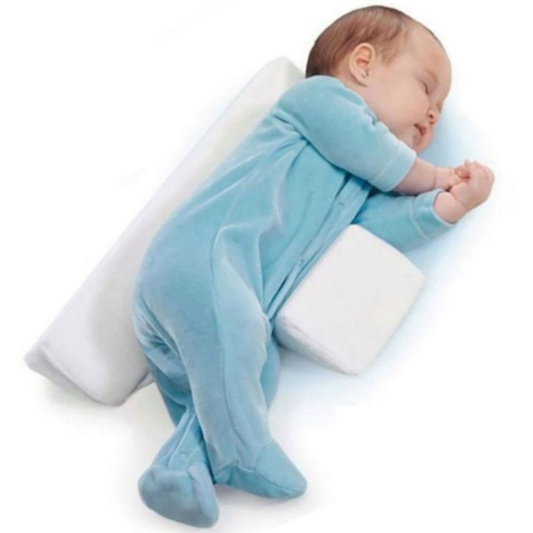 Baby Side Sleeper Comfort Wedge – Adjustable Newborn Pillow | Soft Velvet & Memory Foam (Unisex White)