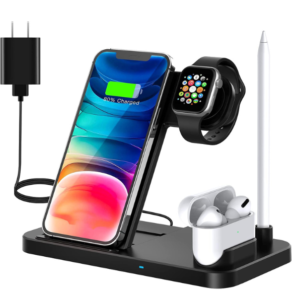 Wireless Charging Station - 4 in 1 Wireless Charger Charging Stand