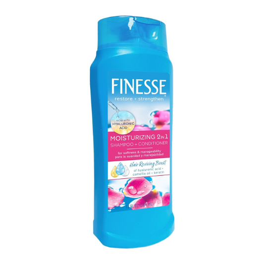 FINESSE Restore + Strengthen Moisturizing 2in1 Shampoo + Conditioner, 13 oz, Moisturize & Repair Dry or Damaged Hair