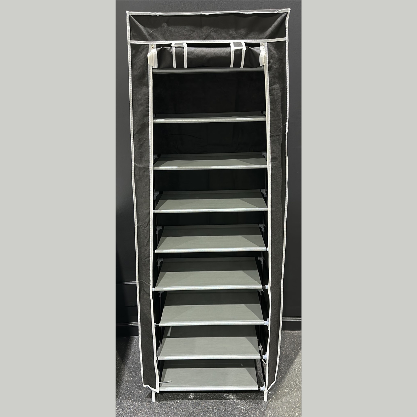 New 9 Tier Shoe Rack Shelf Standing Closet Cabinet Storage with Cover Black