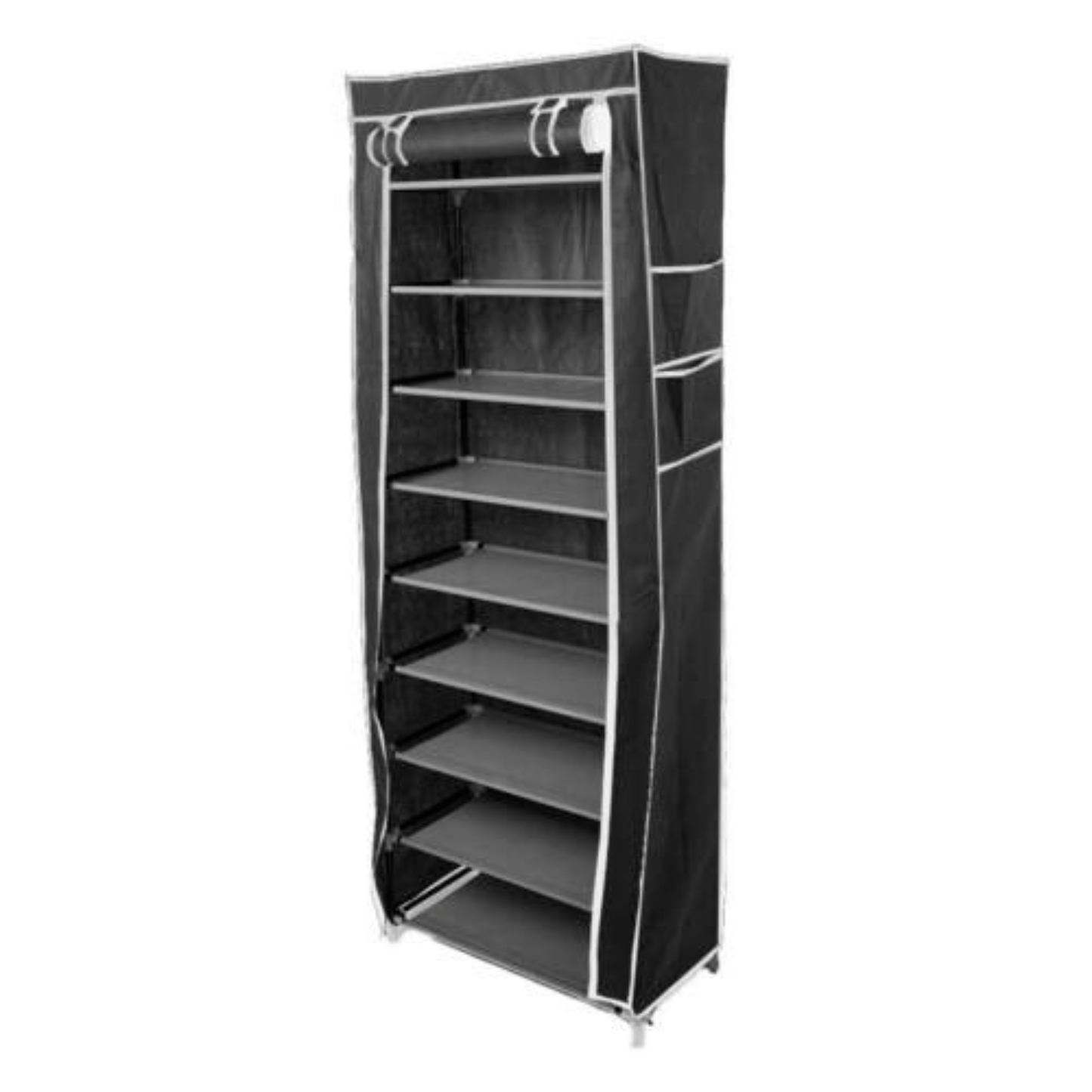 New 9 Tier Shoe Rack Shelf Standing Closet Cabinet Storage with Cover Black