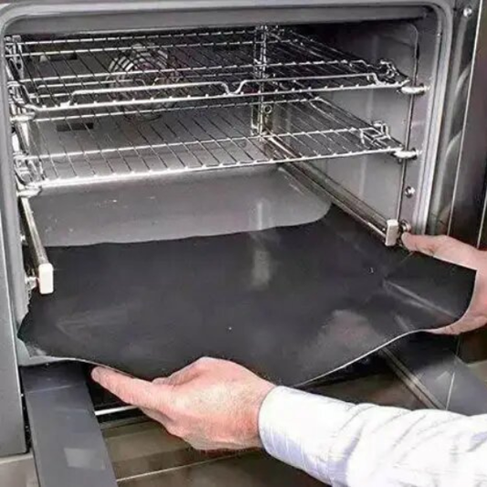 2 Pack Large Non-Stick Reusable Oven Bottom Liners for Gas & Electric Oven - Black