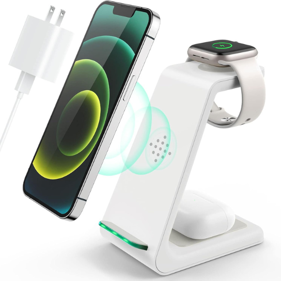 Wireless Charging Station, 3 in 1 Fast Desk Charging Station
