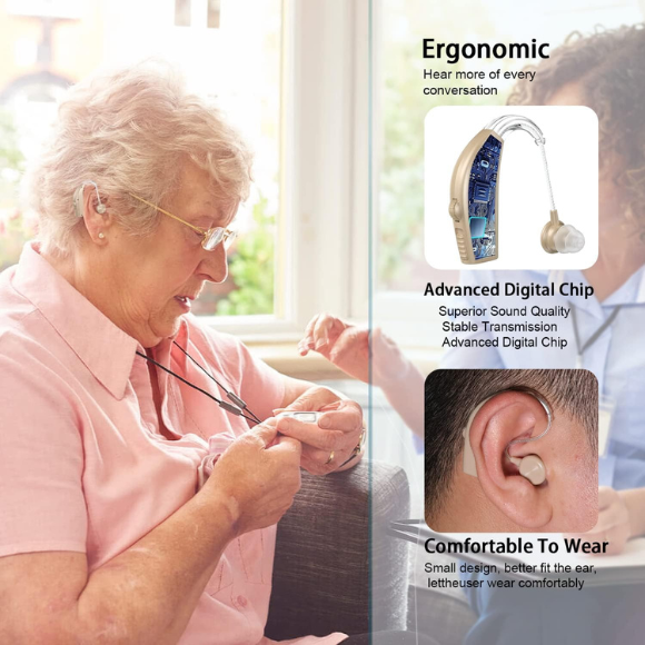 Hearing Aids Hearing Amplifiers for Seniors Rechargeable with Noise Cancelling