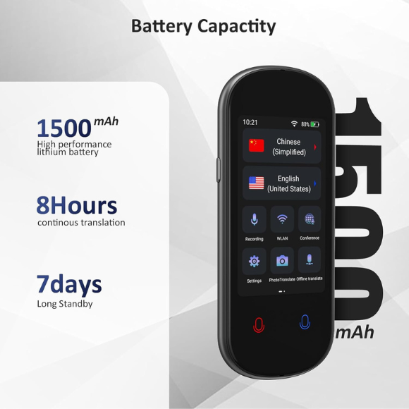 Language Translator Device, Two Way Real-Time Voice Translation, Support 138 Languages, Accurate Offline&Recording&Photo Instant Translation with 3” HD Inch Touch Screen for Travel