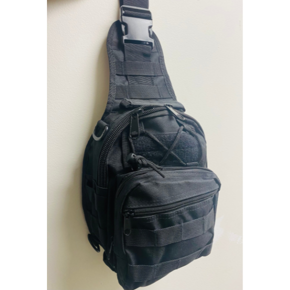 Men Backpack Tactical Sling Bag Chest Shoulder Body Molle Day Pack Pouch Black