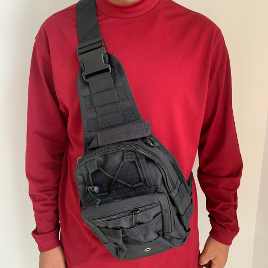 Men Backpack Tactical Sling Bag Chest Shoulder Body Molle Day Pack Pouch Black