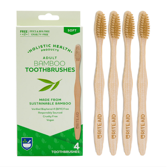 Rite Aid Adult Bamboo Toothbrushes, 4 Pack