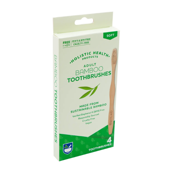 Rite Aid Adult Bamboo Toothbrushes, 4 Pack
