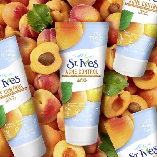 St. Ives Acne Control Face Scrub Apricot, Minimize Pores, Prevent Acne and Blemishes, With Salicylic Acid ,100% Natural Exfoliants, 6 oz