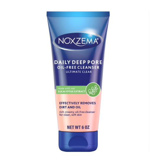 Noxzema Ultimate Clear Daily Deep Pore Oil-Free Cleanser for Soft, Smooth Skin Daily Face Wash for Women and Men, Facial Cleanser for Acne Prone Skin, 6 Oz (1 Piece)
