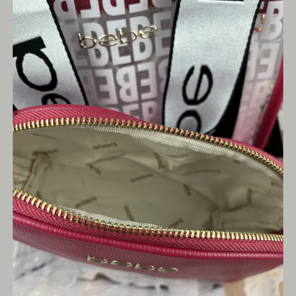 BEBE Hana clear monogram satchel w/ insert - Hot pink