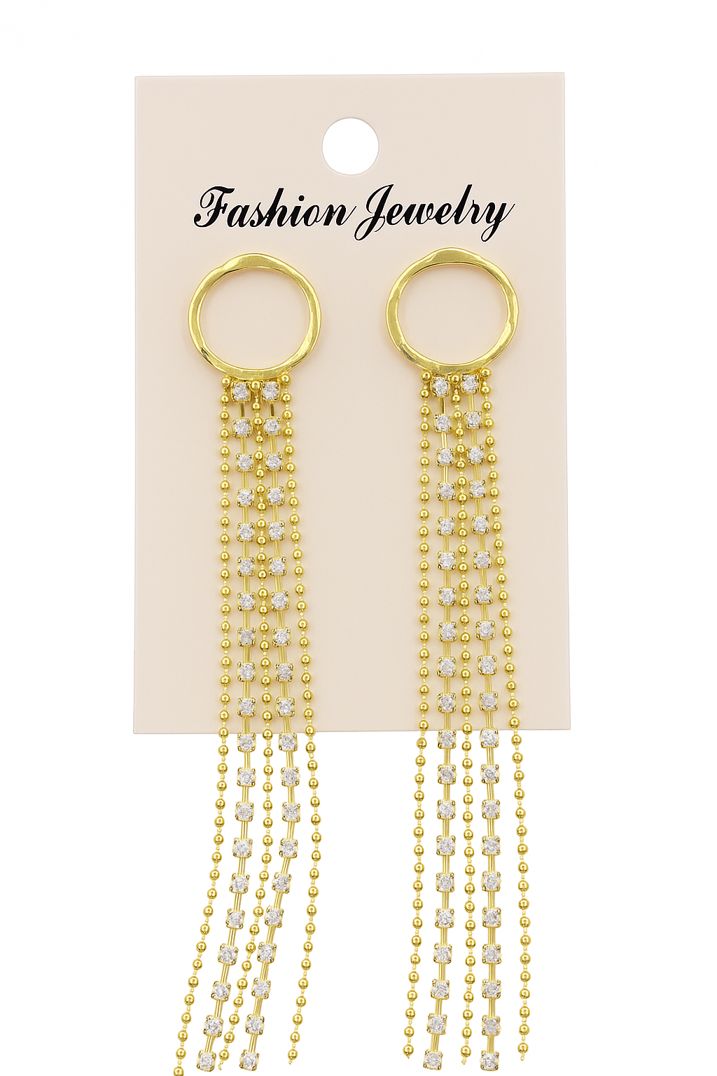 Fashion Geometric Tassel Zircon Drop Earrings for Women – Copper Statement Jewelry