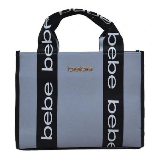 BEBE Hana canvas top handle crossbody - Storm Grey