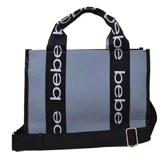 BEBE Hana canvas top handle crossbody - Storm Grey