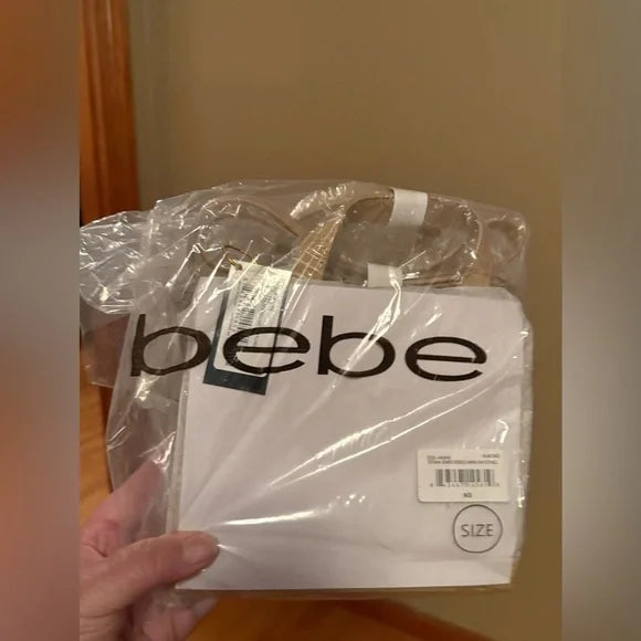 BEBE Zenia embossed mini satchel - Almond