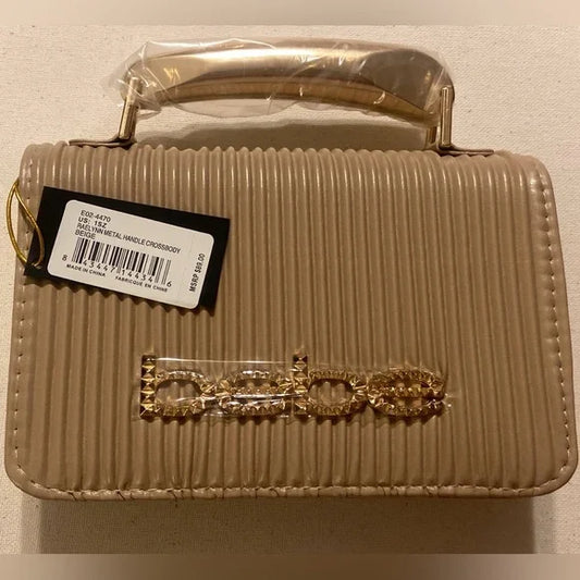 BEBE Raelynn metal handle crossbody - Beige