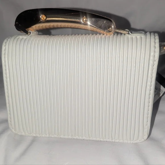 BEBE Raelyn metal handle crossbody - White