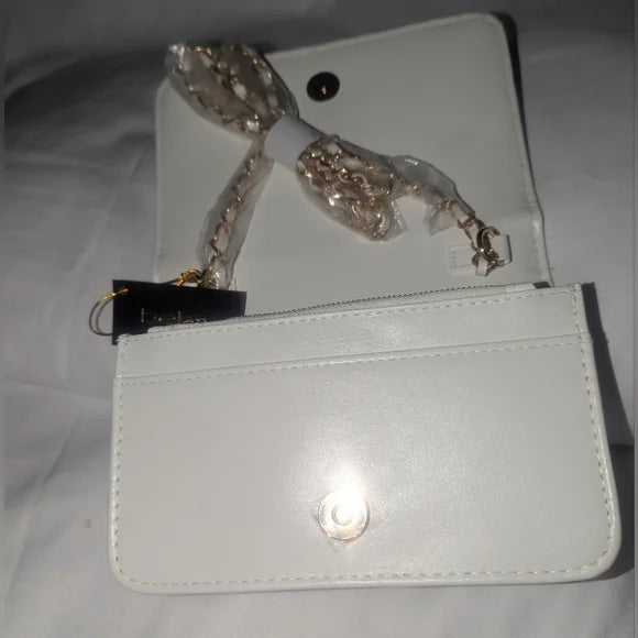 BEBE Raelyn metal handle crossbody - White