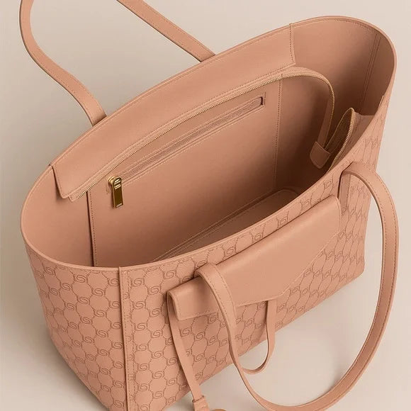 BEBE Tanya monogram tote w/ pouch - BLUSH