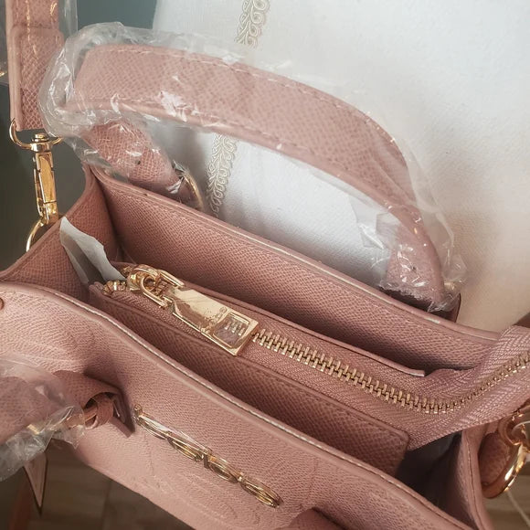 BEBE Zenia embossed mini satchel- Blush