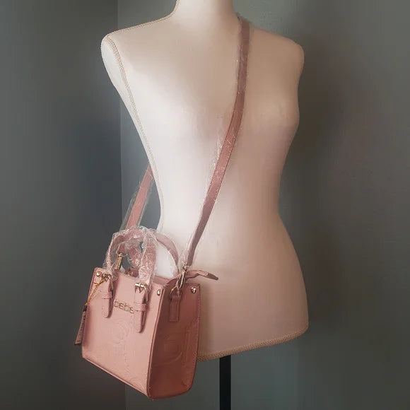 BEBE Zenia embossed mini satchel- Blush
