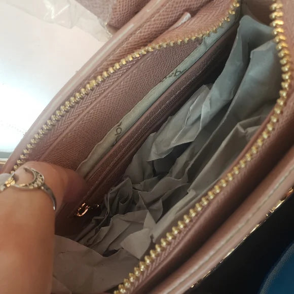 BEBE Zenia embossed mini satchel- Blush