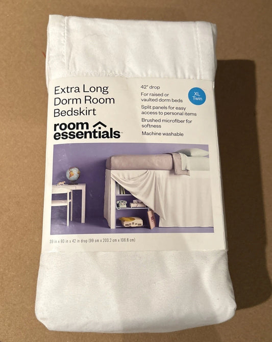 Extra Long Dorm Room Bedskirt - Minor Packaging Damage