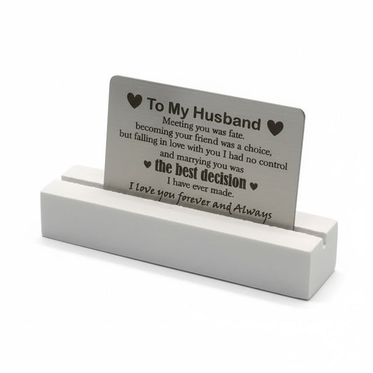 ♥ My Husband Wallet Insert Card Anniversary Gifts, Love Note, Deployment Birthday  ♥