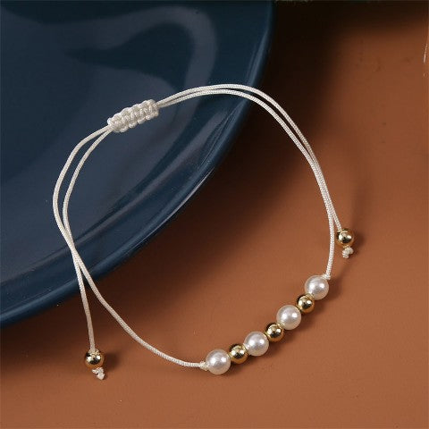 simple adjustable pearl bracelet