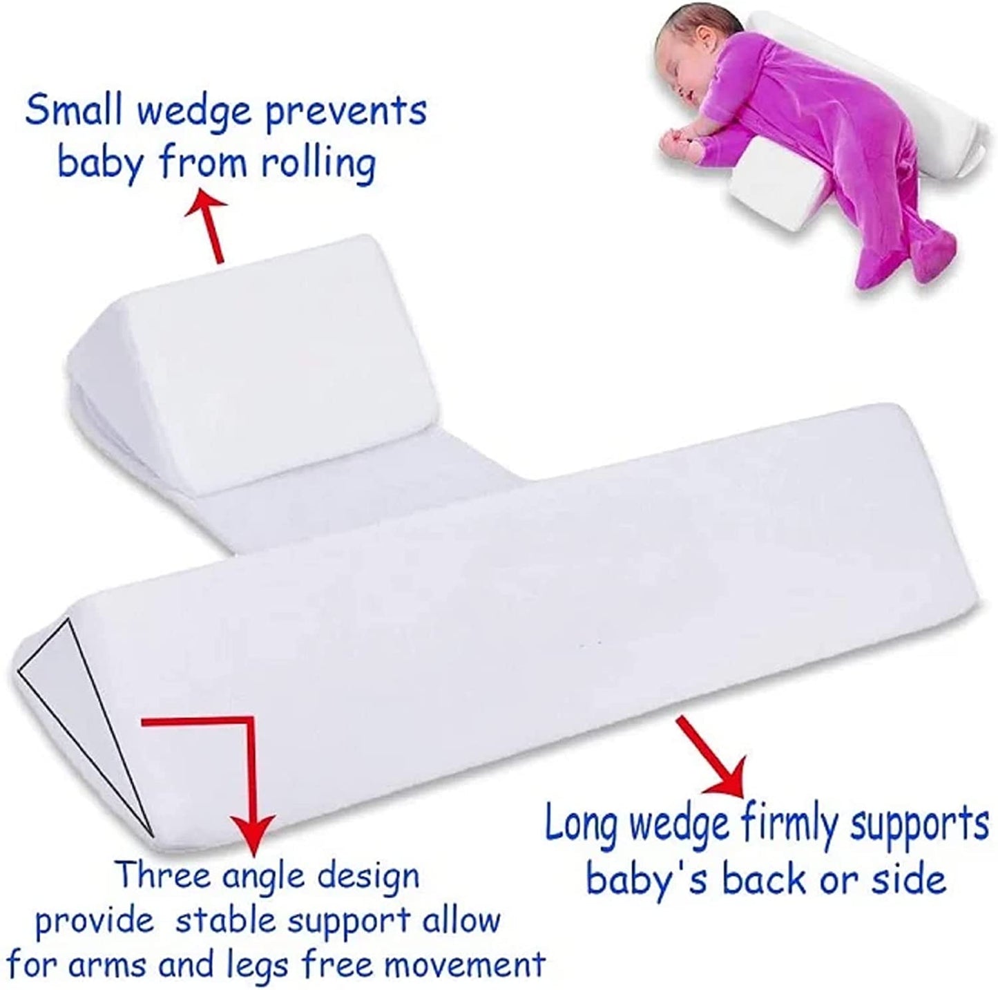Baby Side Sleeper Comfort Wedge Unisex White NEW !!