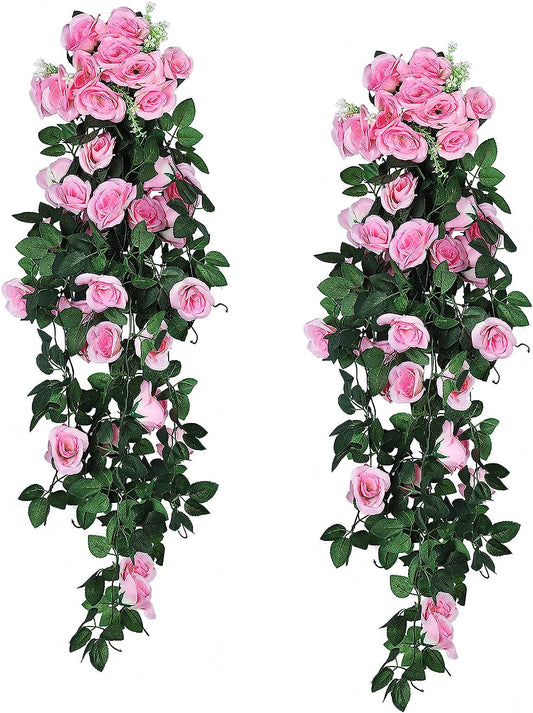 🌸 90cm Pink Artificial Flower Garland – Fake Ivy Vine for Home, Garden & Party Decor