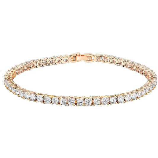 14k Cubic Zirconia Gold Stainless Steel Bracelet Bangle