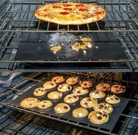 2 Pack Large Non-Stick Reusable Oven Bottom Liners for Gas & Electric Oven - Black