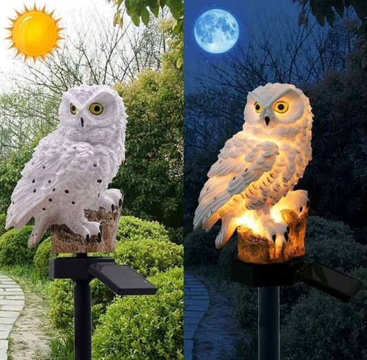 Solar Owl Garden Light – Waterproof Outdoor LED Yard Decor, Warm Light, Auto On/Off, IP65, 11.2”