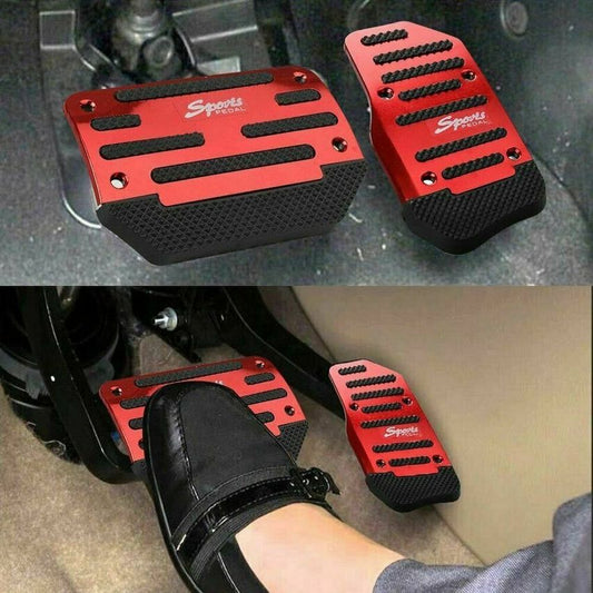Universal Car Pedal Covers Non Slip Brake and Gas Pads Aluminum Alloy Set of 2
